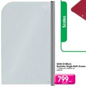 Sava Di Bella Bachelor Single Bath Screen 1350mm (h) x 800mm (w)