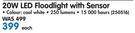 Flash Components 20W LED Floodlight With Sensor