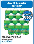 Drink O Pop Kid-O(Assorted Flavours)-6X250ml