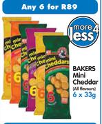 Bakers Mini Cheddar(Assorted Flavours)-6X33g