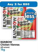 Rainbow Chicken Viennas (All Variants)-2x1kg