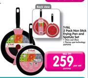 T-Fal 2 Pack Non Stick Frying Pan And Spatula Set-Per Set