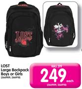 Lost Large Backpack Boys Or Girls-Each