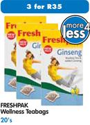 Freshpak Wellness Teabags-3x20's