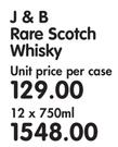 J & B Rare Scotch Whisky-12x750ml