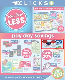 Clicks : You Pay Less (19 June - 4 July 2019), page 1