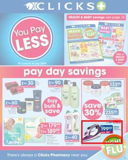 Clicks : You Pay Less (19 June - 4 July 2019), page 1