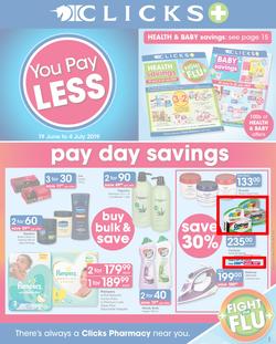 Clicks : You Pay Less (19 June - 4 July 2019), page 1
