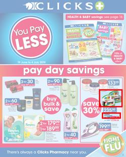 Clicks : You Pay Less (19 June - 4 July 2019), page 1