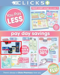 Clicks : You Pay Less (19 June - 4 July 2019), page 1