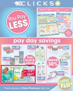 Clicks : You Pay Less (19 June - 4 July 2019), page 1