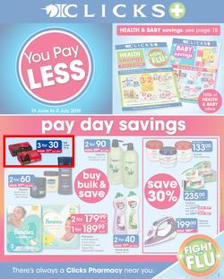 Clicks : You Pay Less (19 June - 4 July 2019), page 1