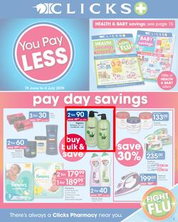 Clicks : You Pay Less (19 June - 4 July 2019), page 1