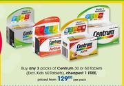 Centrum Tablets 30's Or 60's (Excl. Kids Tablets 60's)-Per Pack