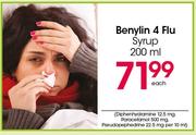 Benylin 4 Flu Syrup-200ml Each