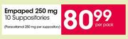 Empaped 250mg Suppositories-10's Per Pack