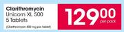 Clarithromycin Unicorn XL 500 5 Tablets-Per Pack