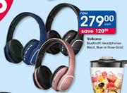 Volkano Bluetooth Headphones Black, Blue Or Rose Gold-Each