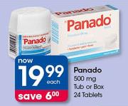 Panado 500 mg Tub Or Box 24 Tablets-Each