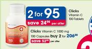 Clicks Vitamin C-2x100 Tablets Per Offer