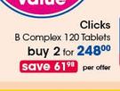 Clicks B Complex-2x120 Tablets Per Offer
