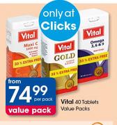 Vital Value Packs-40 Tablets Per Pack 