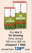 Tai Ginseng Tonic Syrups-100ml Or 200ml Each