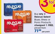 Rescue Select Blues, Stress Or Panic Products-Per Pack