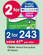 Clicks Herbal Tranquiliser-2x40 Tablets Per Offer