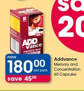 Addvance Memory & Concentration-60 Capsules Per Pack