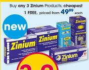 Zinium Products-Each