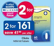 Clicks MSM-2x60 Tablets Per Offer