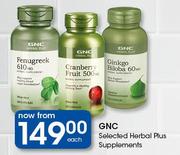 GNC Selected Herbal Plus Supplements-Each
