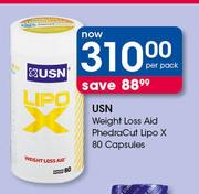 USN Weight Loss Aid Phedra Cut Lipo X 80 Capsules-Per Pack