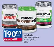 Nutritech Endurade Sprint Or Recovery Milk-600g Each