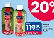 Herbex Fat Burn Concentrate-400ml Each