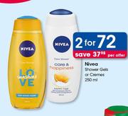 Nivea Shower Gels Or Cremes-2 x 250ml