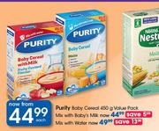 Purity Baby Cereal Value Pack Mix With Baby's Milk-450g Each