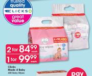 Clicks Made 4 Baby Wipes-480's