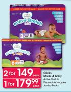 Clicks Made 4 Baby Active Stretch Disposable Nappies Jumbo Pack-Each