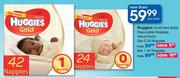 Huggies Gold New Baby Disposable Nappies Value Pack Size 0 - 24's Per Pack