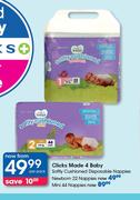 Clicks Made 4 Baby Softly Cushioned Disposable Mini Nappies-44's Per Pack