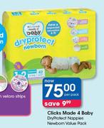 Clicks Made 4 Baby Dryprotect Nappies Newborn Value Pack-Per Pack