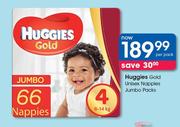 Huggies Gold Unisex Nappies Jumbo Packs-Per Pack
