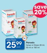 Panado Syrup Or Drops-20ml, 50ml Or 100ml Each