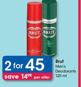Brut Men's Deodorants-2x120ml Per Offer