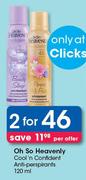 Oh So Heavenly Cool n Confident Anti-Perspirants-2x120ml Per Offer