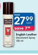 English Leather Deodorant Spray-125ml Each