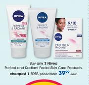 Nivea Perfect & Radiant Facial Skin Care Products-Each