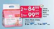 Clicks Made 4 Baby Baby Wipes-480's Each